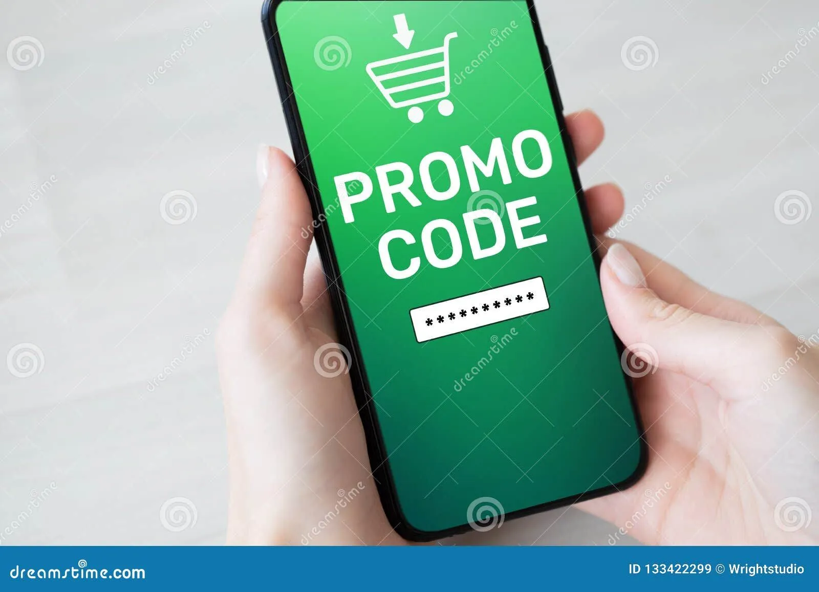 Promo code discount coupon field on a mobile phone screen